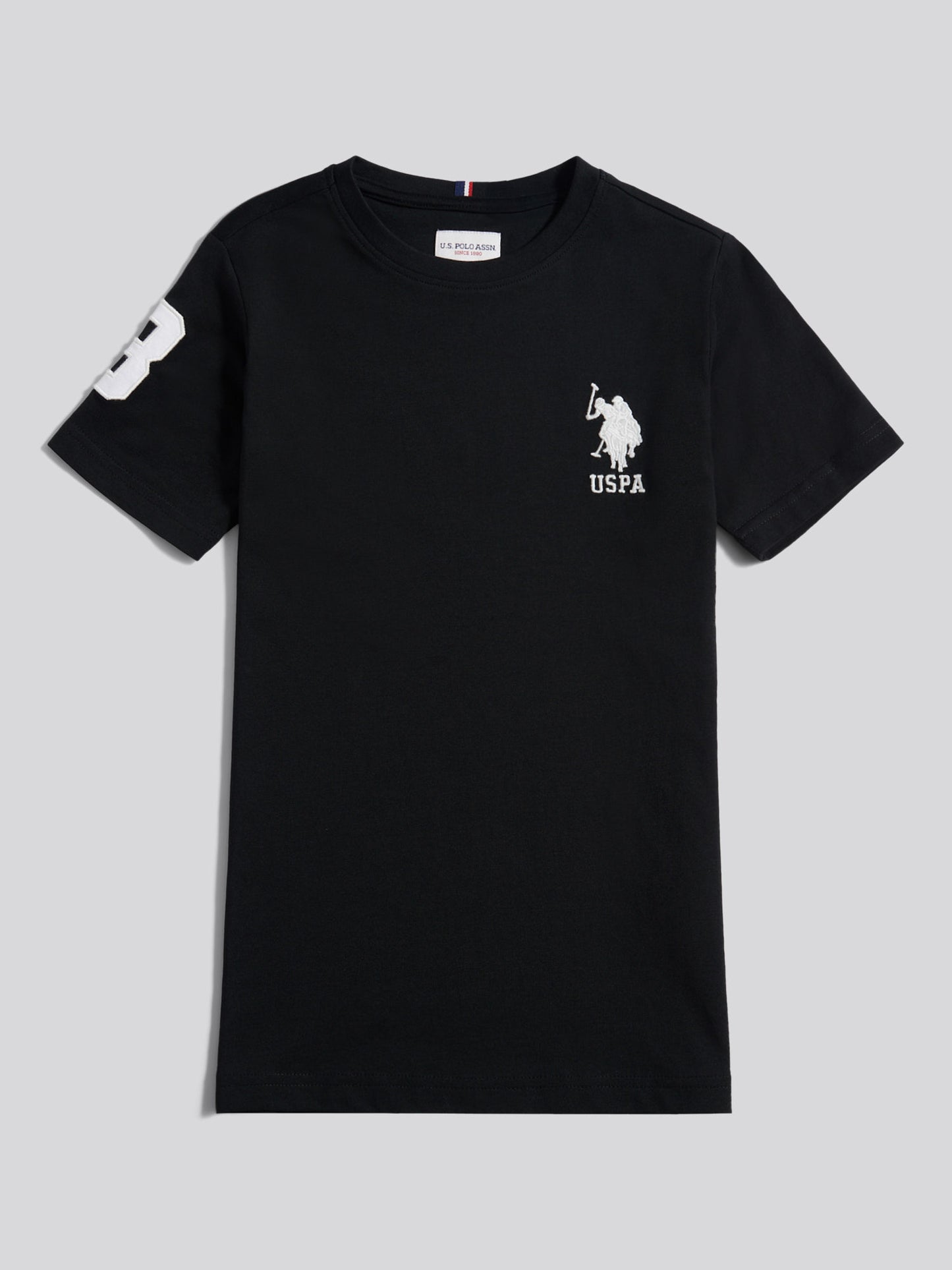 Boys Player 3 T-Shirt in Black Bright White DHM