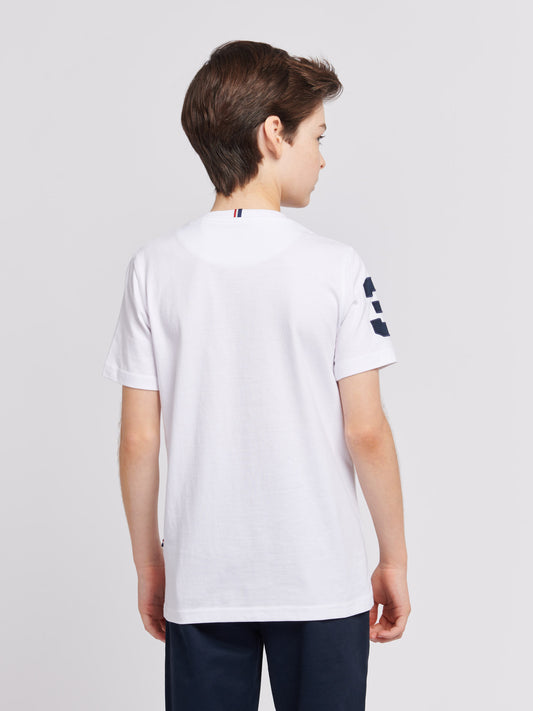 Boys Player 3 T-Shirt in White / Dark Sapphire Navy DHM