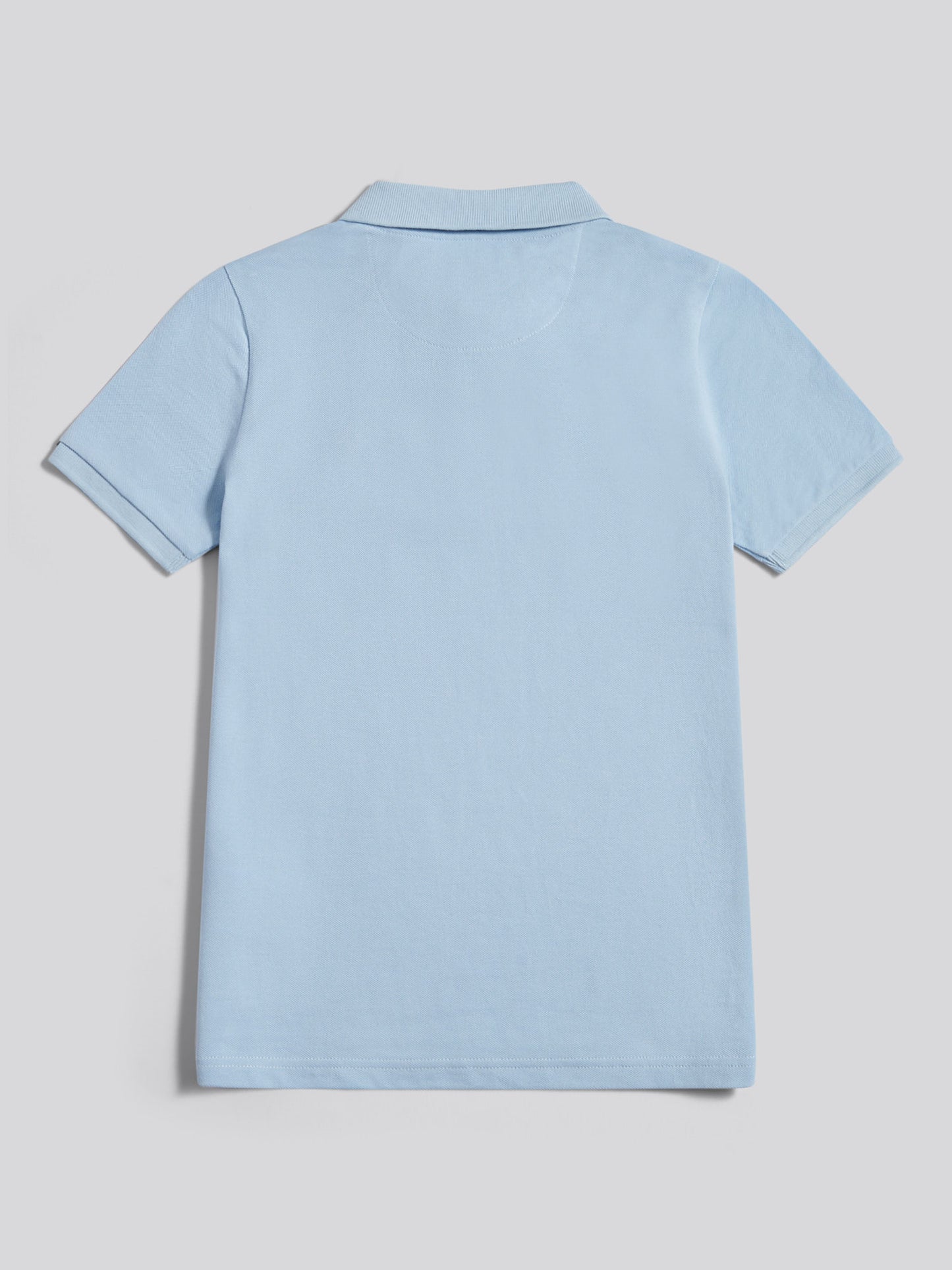 Boys Double Horsemen Polo Shirt in Chambray Blue