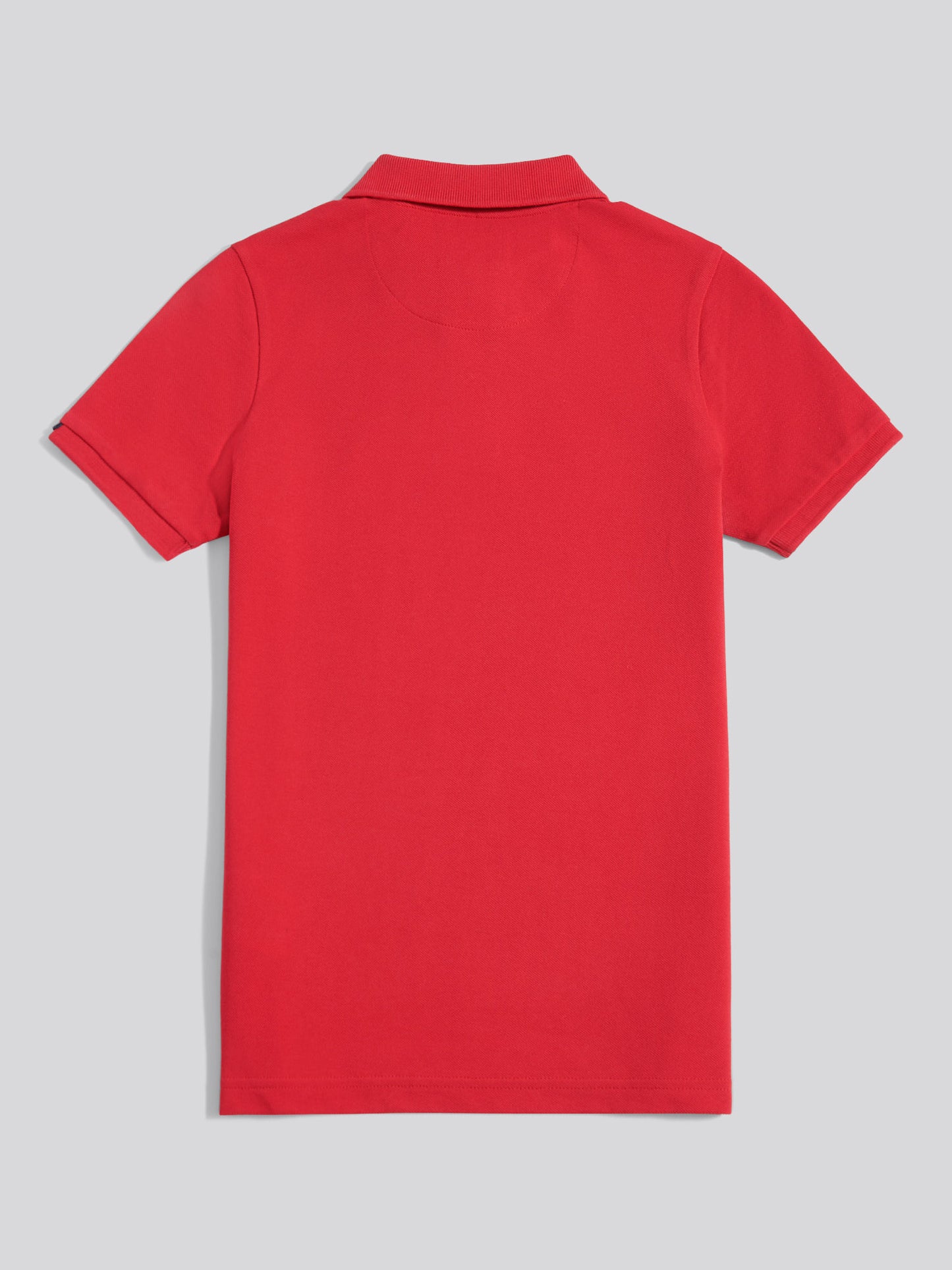 Boys Double Horsemen Polo Shirt in Haute Red