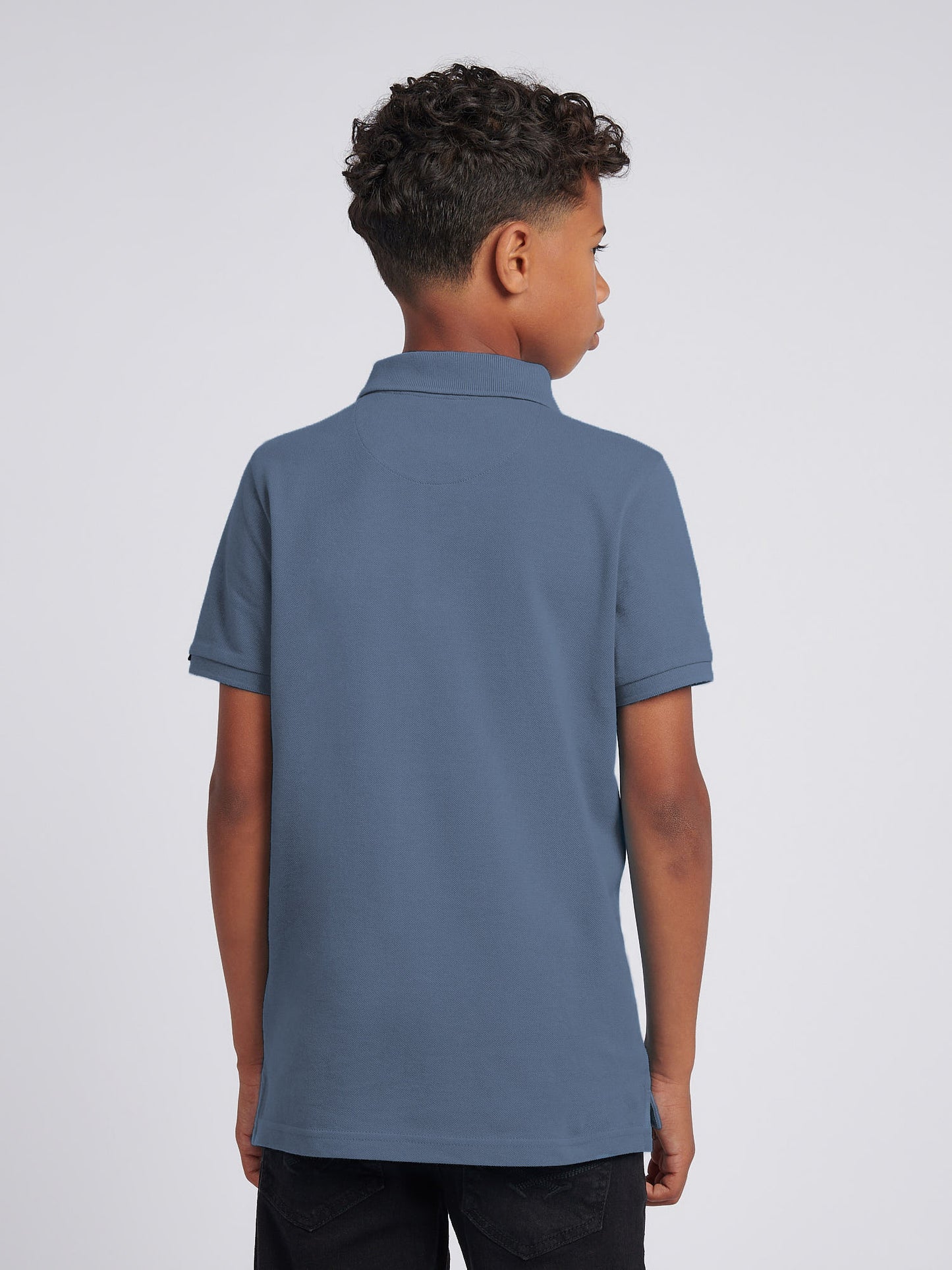 Boys Double Horsemen Polo Shirt in Vintage Indigo