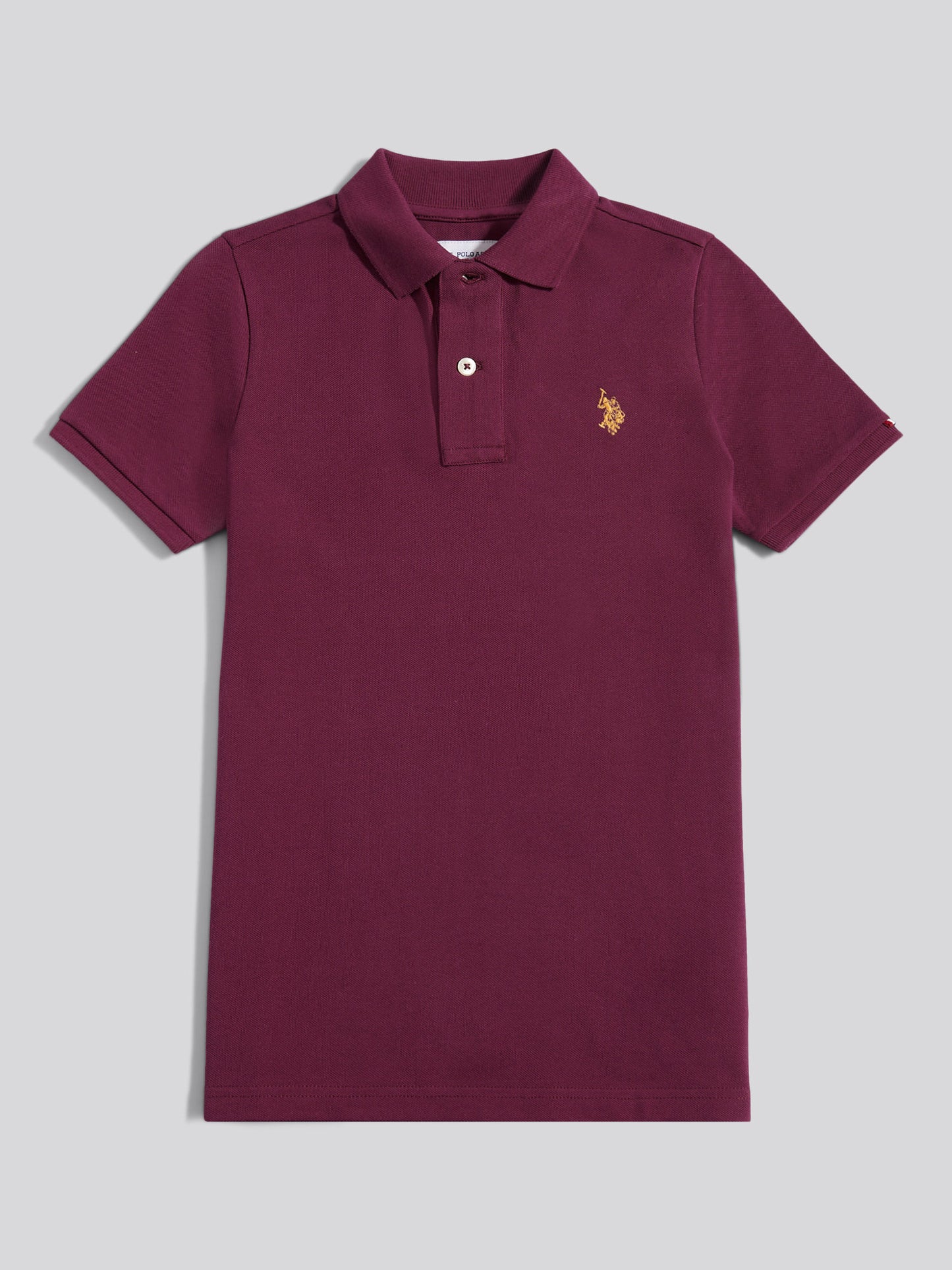 Boys Double Horsemen Polo Shirt Grape Wine
