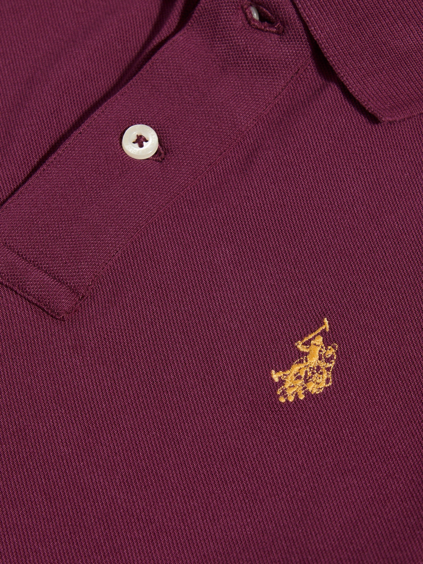Boys Double Horsemen Polo Shirt Grape Wine