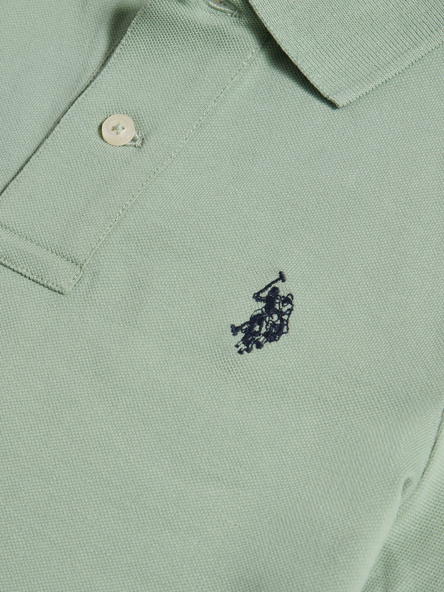 Boys Double Horsemen Polo Shirt in Iceberg Green