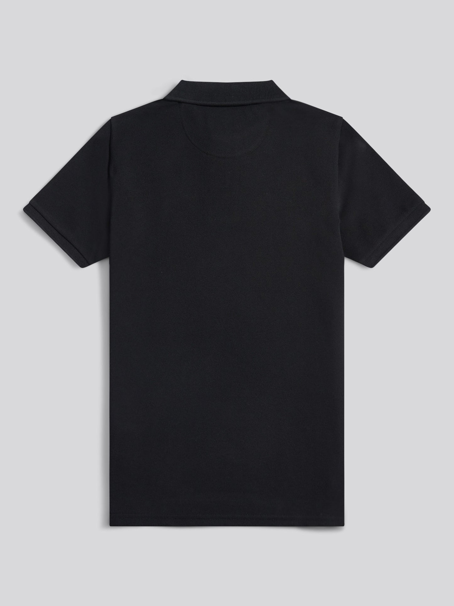 Boys Double Horsemen Polo Shirt in Black Bright White DHM