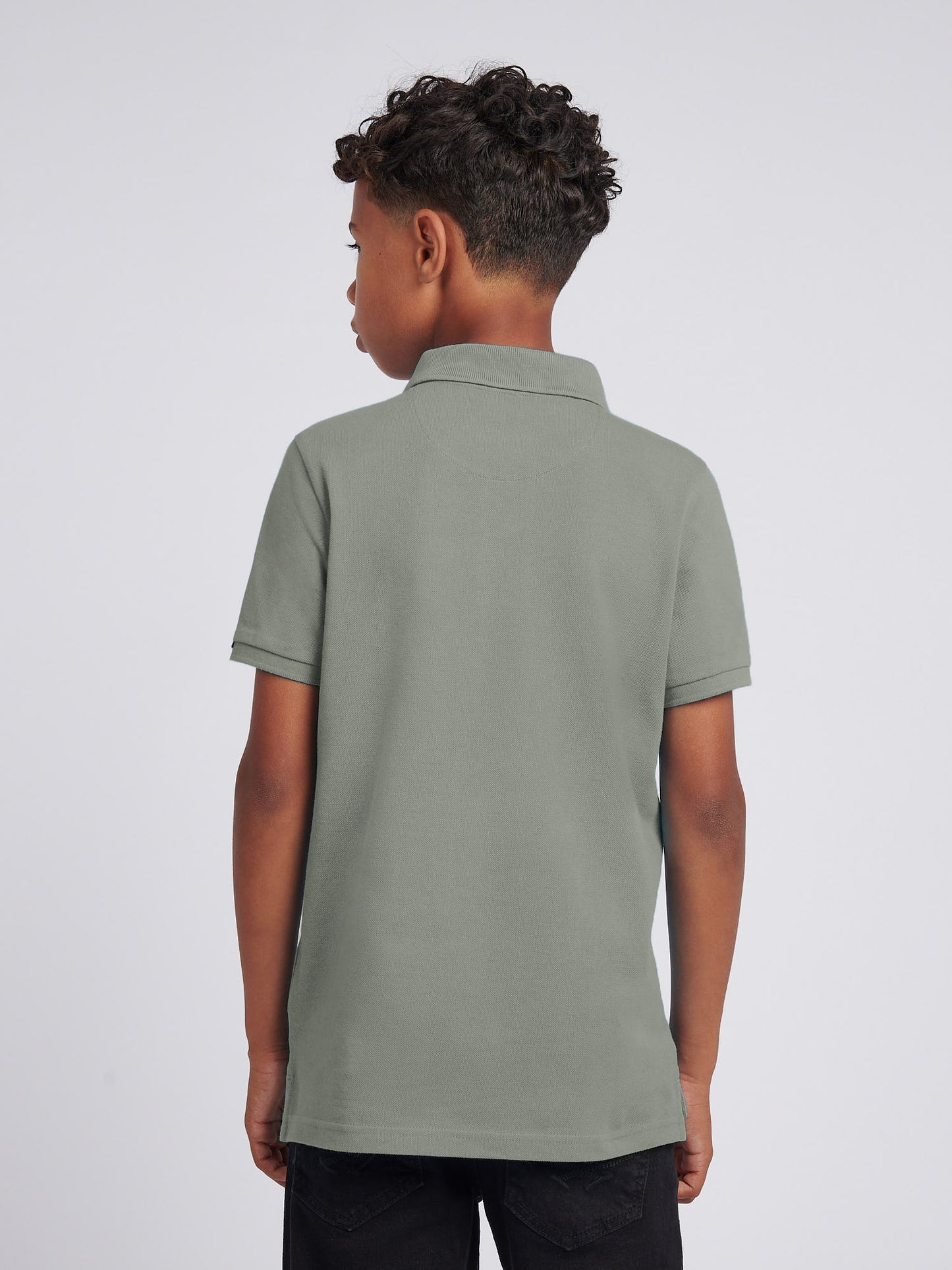 Boys Double Horsemen Polo Shirt Mulled Basil