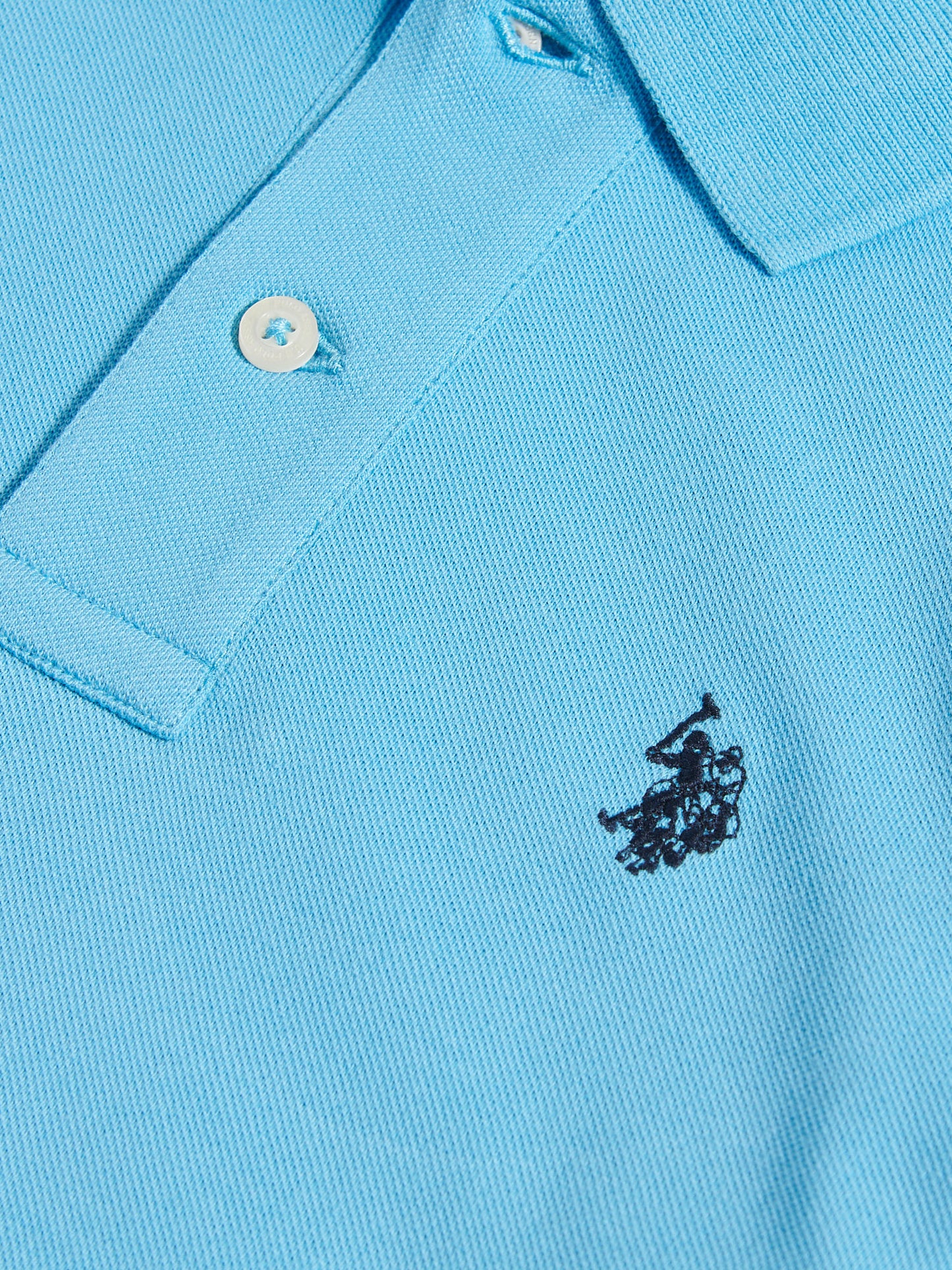 Boys Double Horsemen Polo Shirt in Heritage Blue