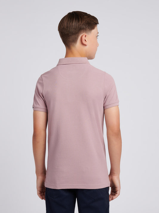 Boys Double Horsemen Polo Shirt in Elderberry
