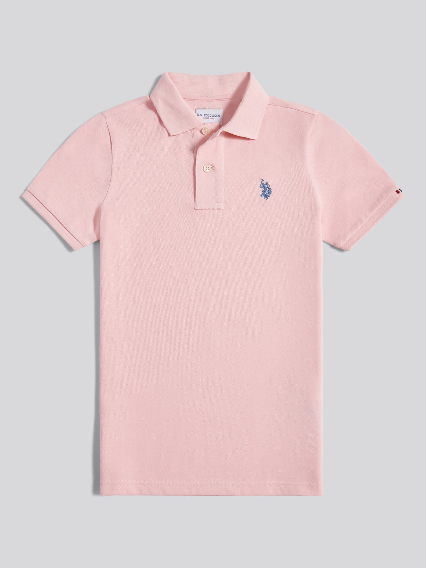Boys Double Horsemen Polo Shirt in Tickled Pink