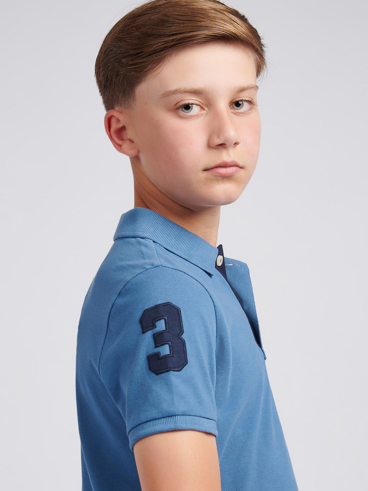 Boys Player 3 Polo Shirt in Blue Horizon