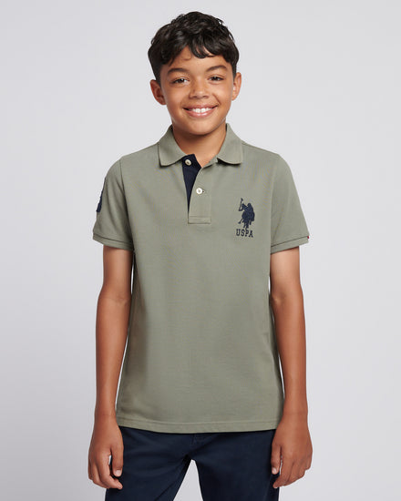 Boys Player 3 Polo Shirt in Mulled Basil
