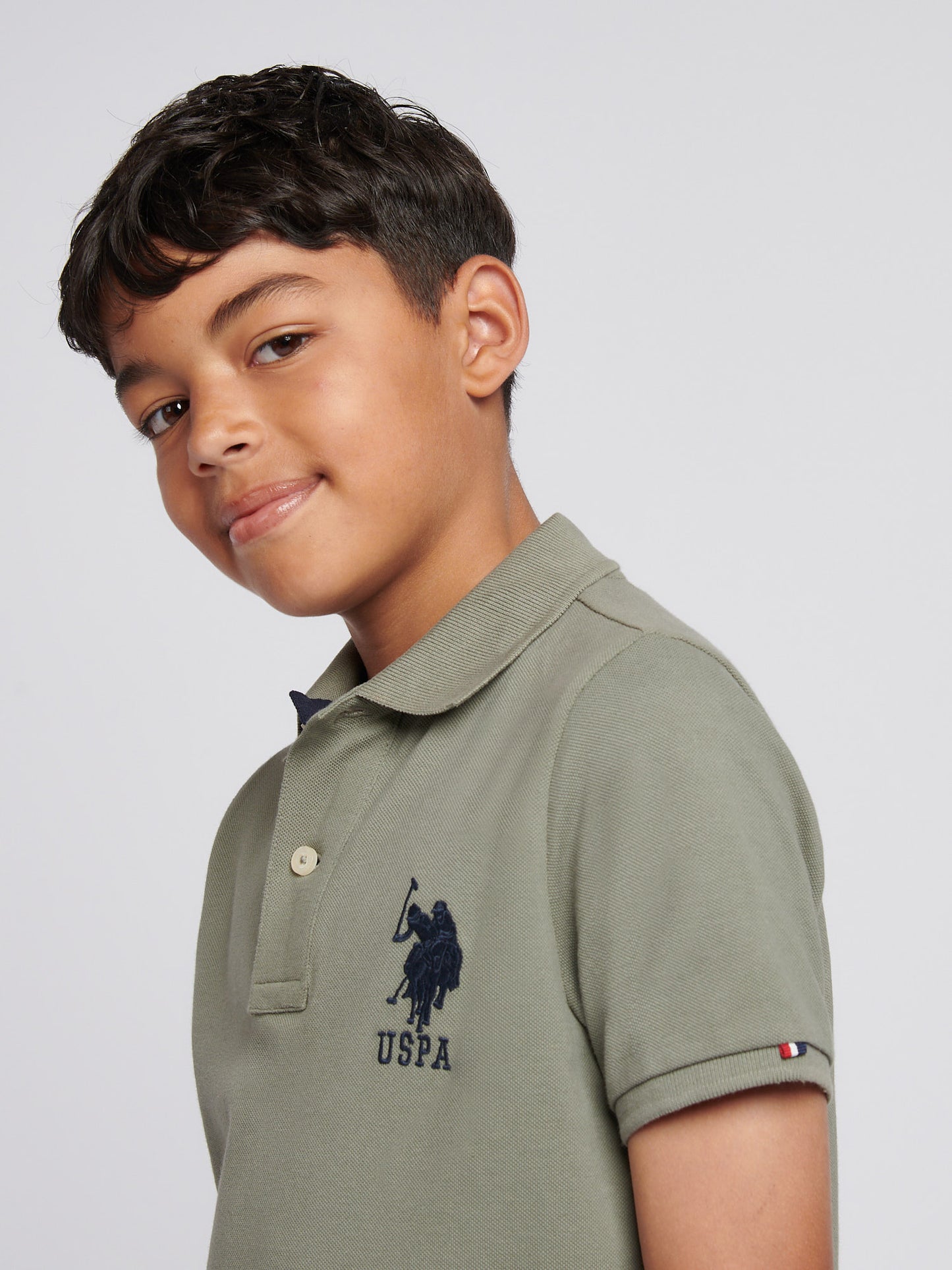 Boys Player 3 Polo Shirt in Mulled Basil