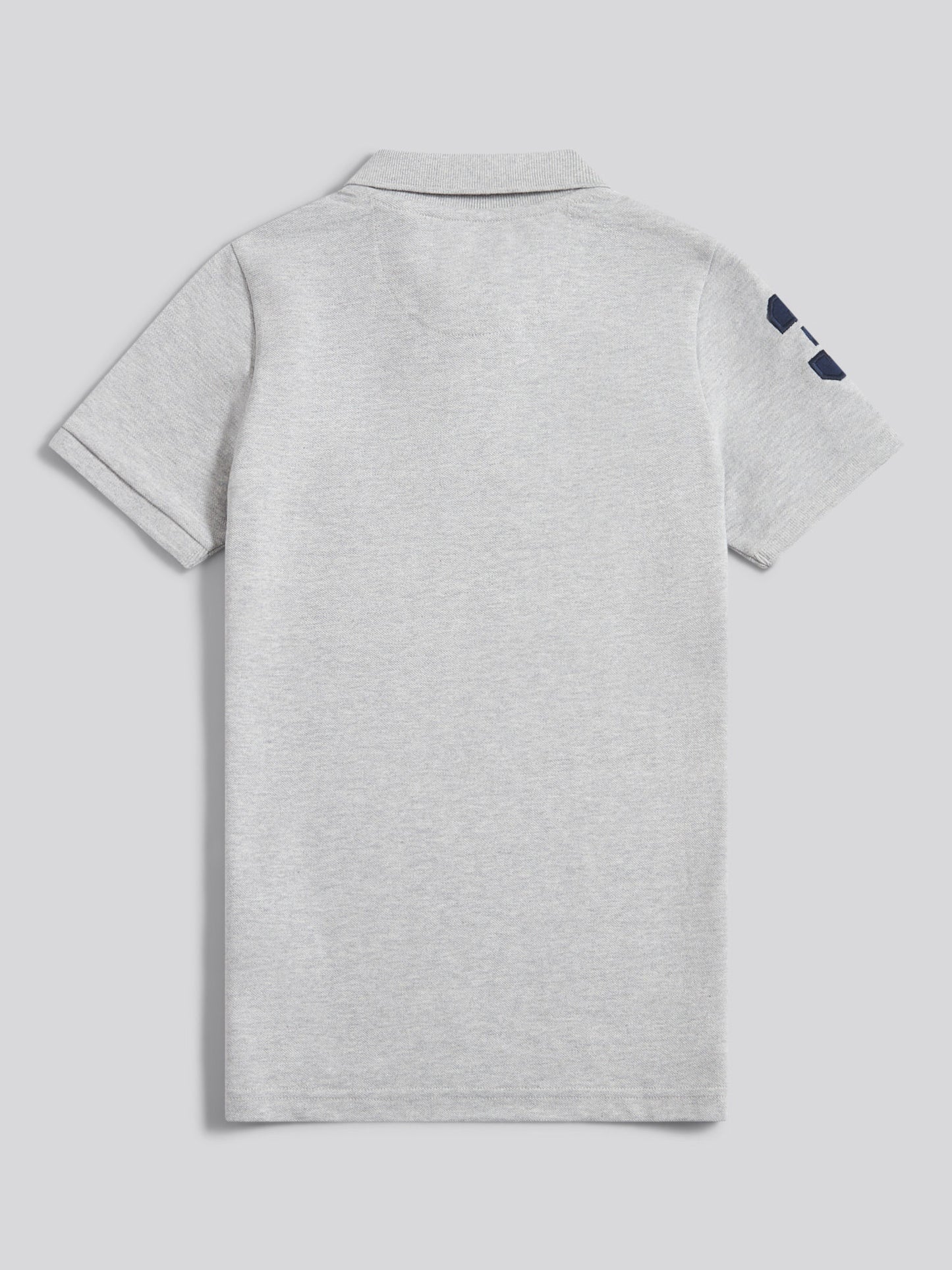 Boys Player 3 Polo Shirt in Mid Grey Marl