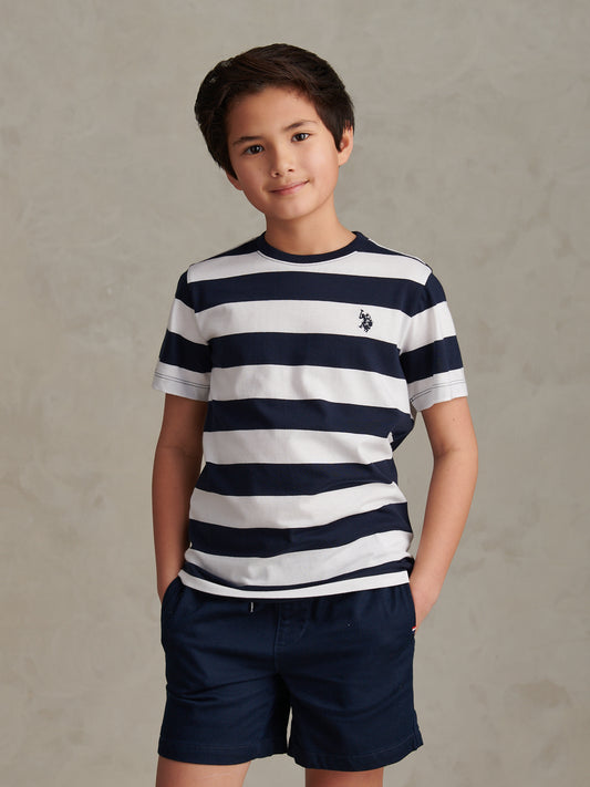 Boys Classic Stripe T-Shirt Dark Sapphire Navy