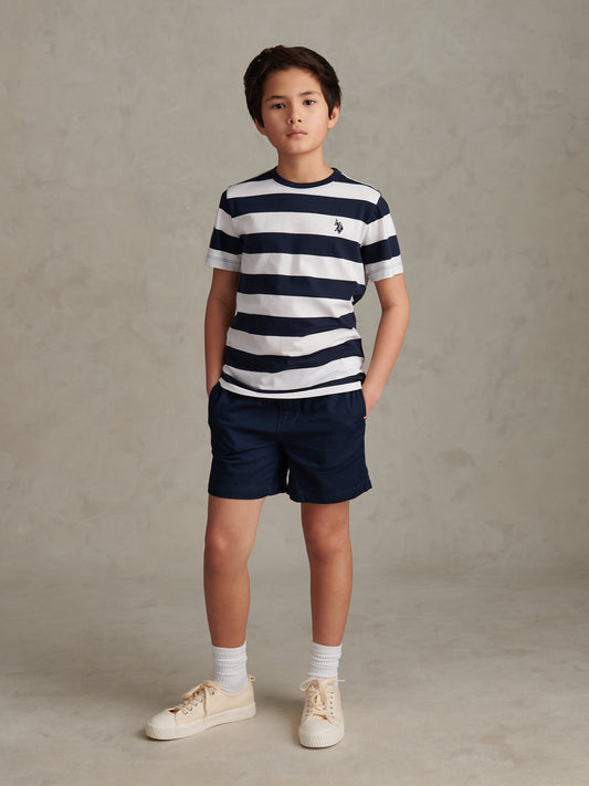 Boys Classic Stripe T-Shirt Dark Sapphire Navy