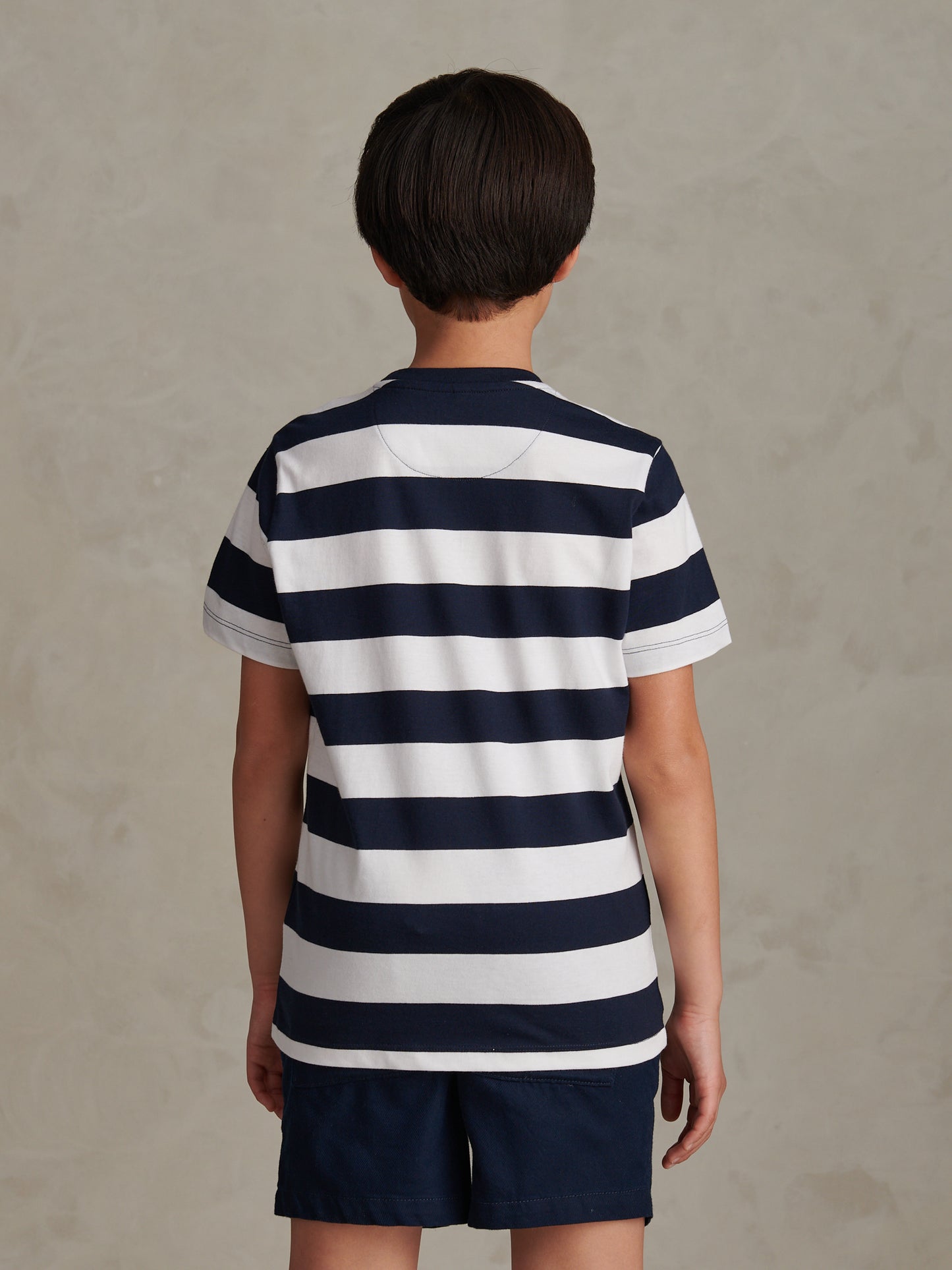 Boys Classic Stripe T-Shirt Dark Sapphire Navy
