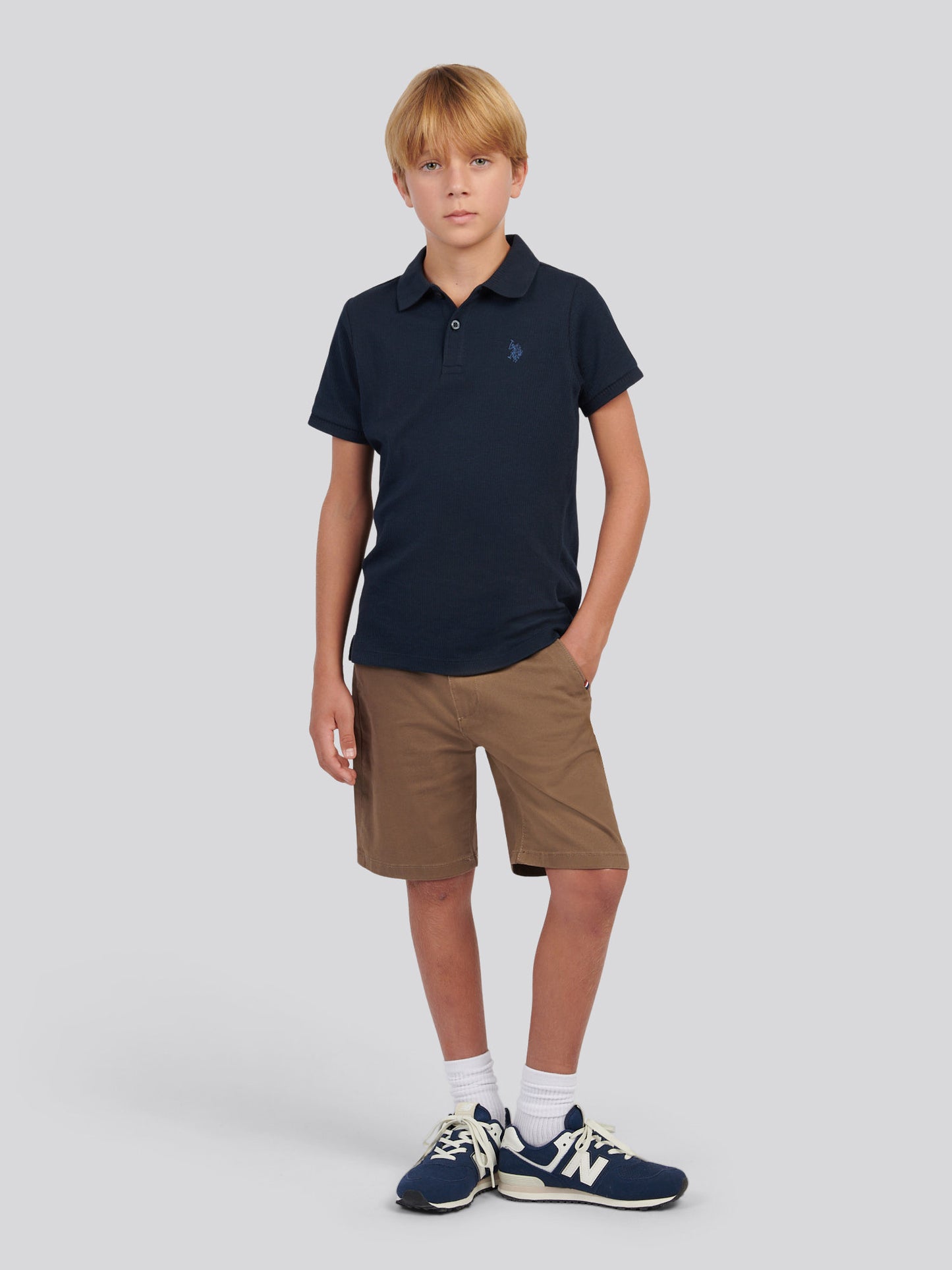 Boys Classic Chino Short in Shitake