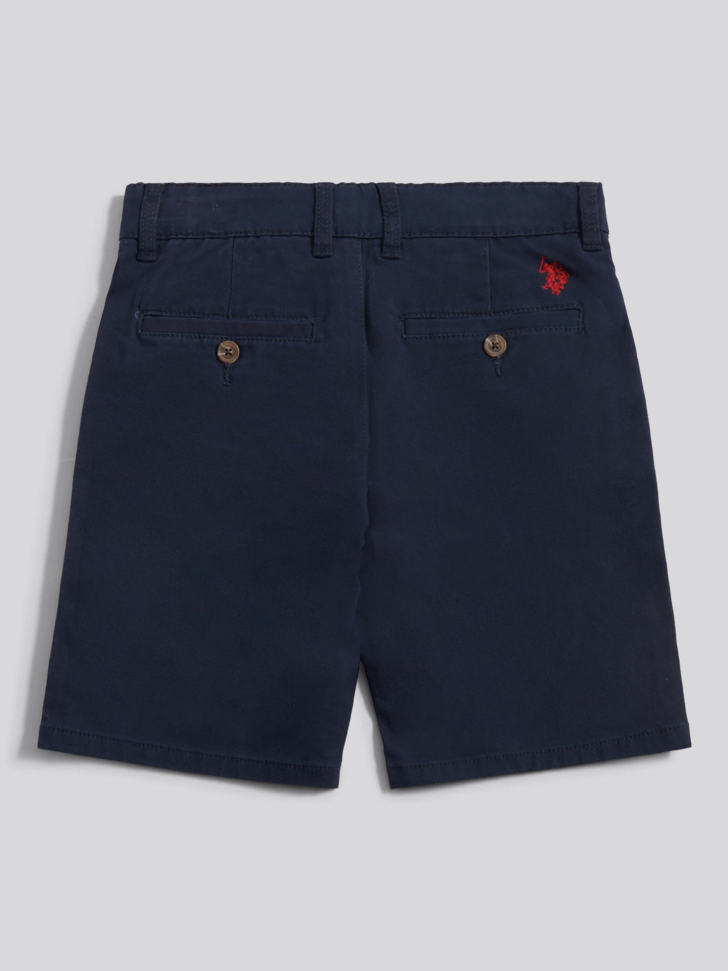 Boys Classic Chino Short in Dark Sapphire Navy / Haute Red DHM