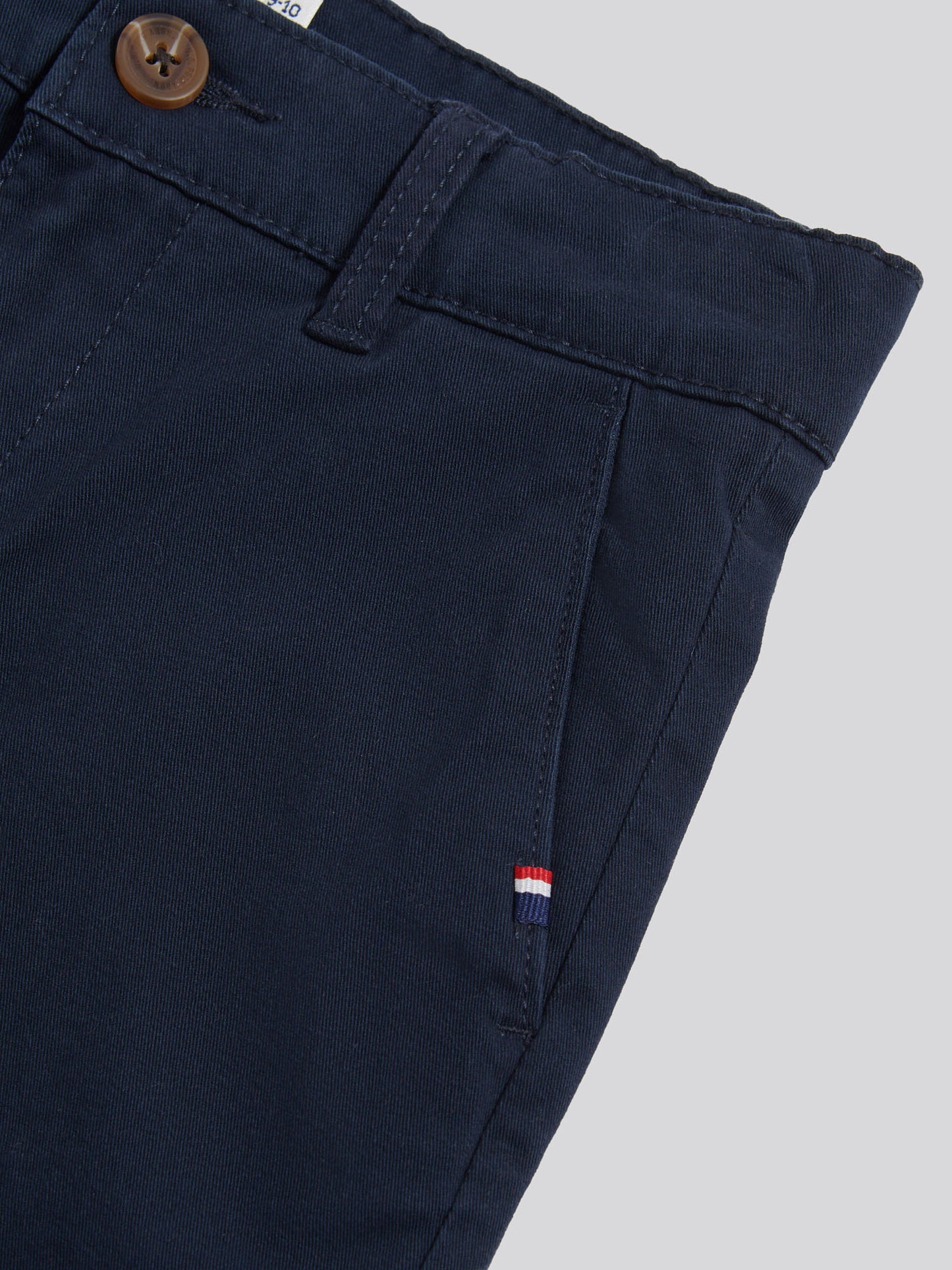 Boys Classic Chino Short in Dark Sapphire Navy / Haute Red DHM