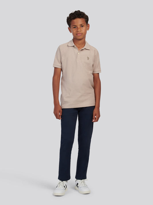 Boys Classic Chino in Dark Sapphire Navy / Haute Red DHM