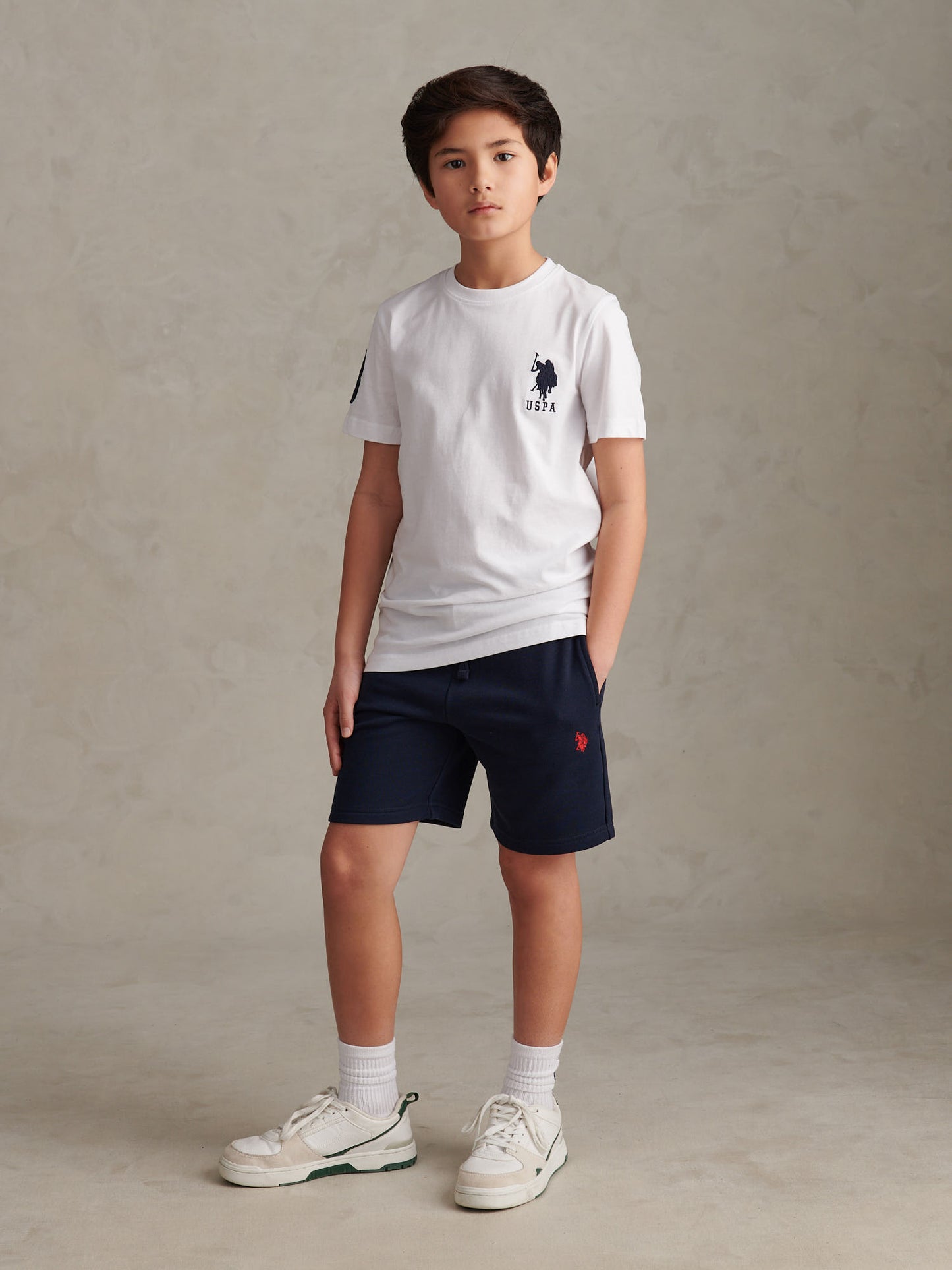 DHM LB Sweat Short Dark Sapphire Navy / Haute Red DHM