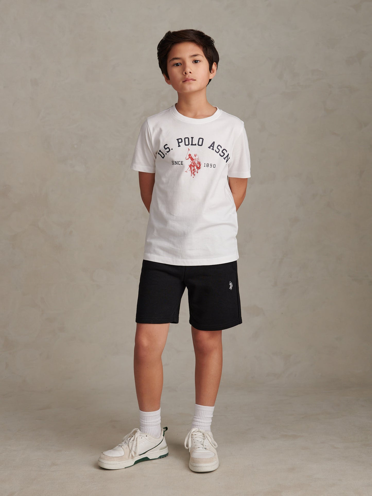 DHM LB Sweat Short Black Bright White DHM