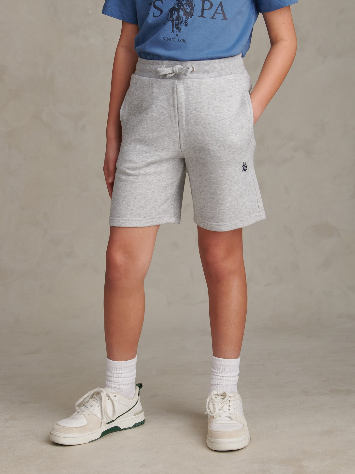 DHM LB Sweat Short Mid Grey Marl