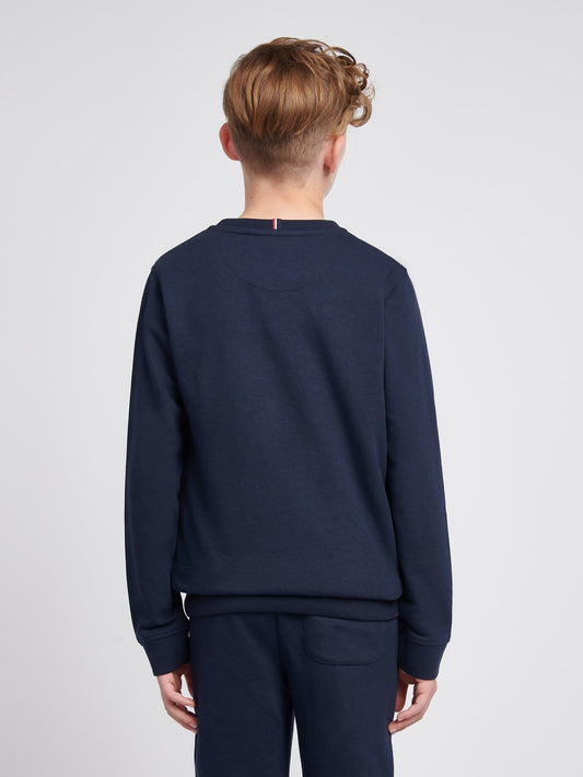 Boys Double Horsemen Crew in Dark Sapphire Navy / Haute Red DHM