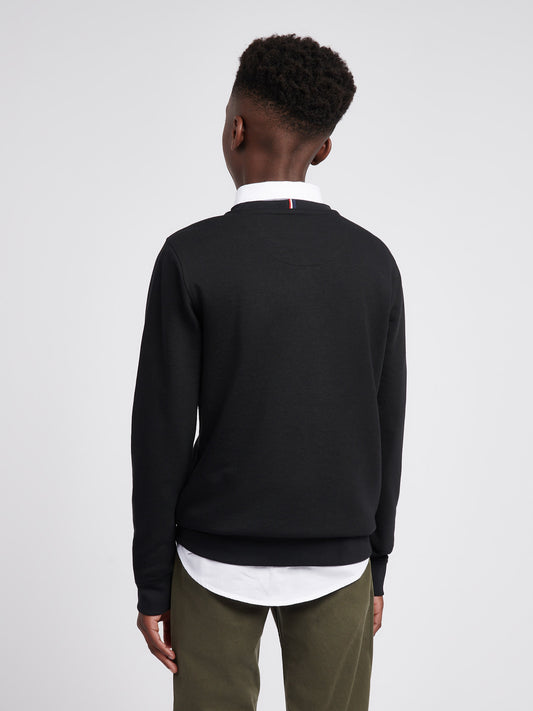 Boys Double Horsemen Crew in Black Bright White DHM