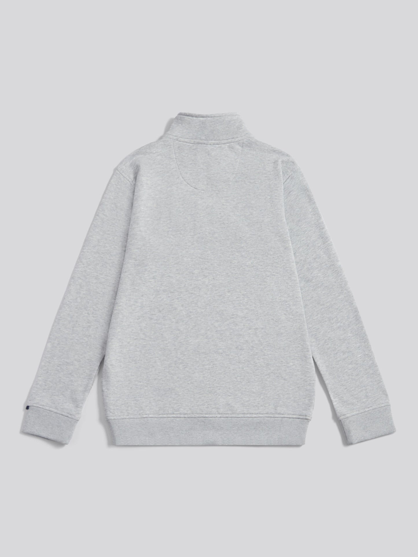 Boys Double Horsemen ¼ Zip in Mid Grey Marl