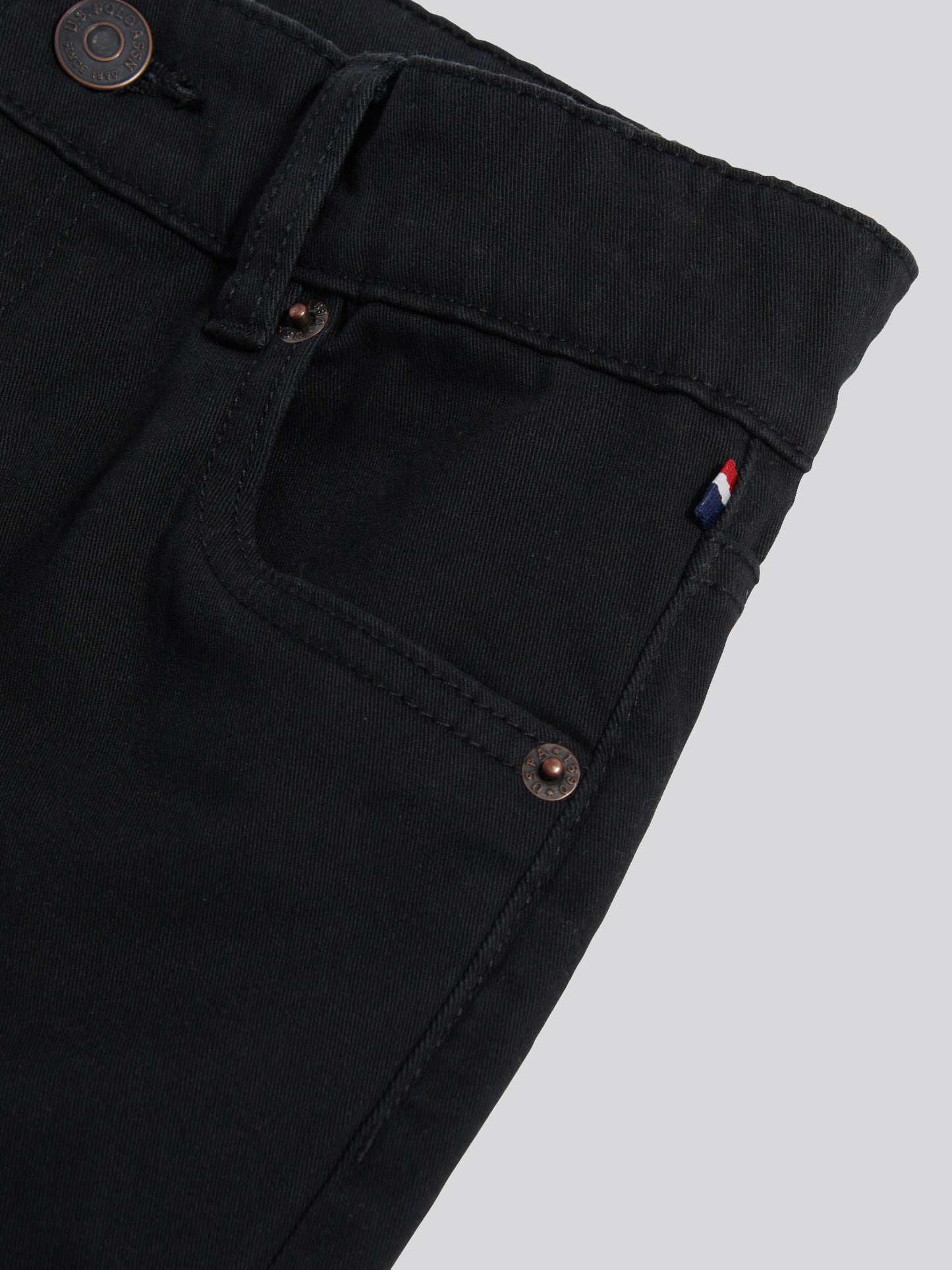 Boys Core 5 Pocket Trouser in Black Bright White DHM