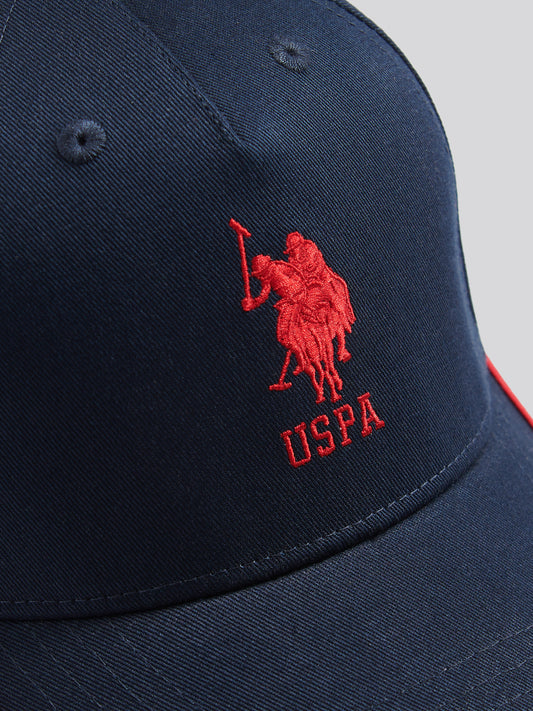 Boys Player 3 Baseball Cap Dark Sapphire Navy / Haute Red DHM