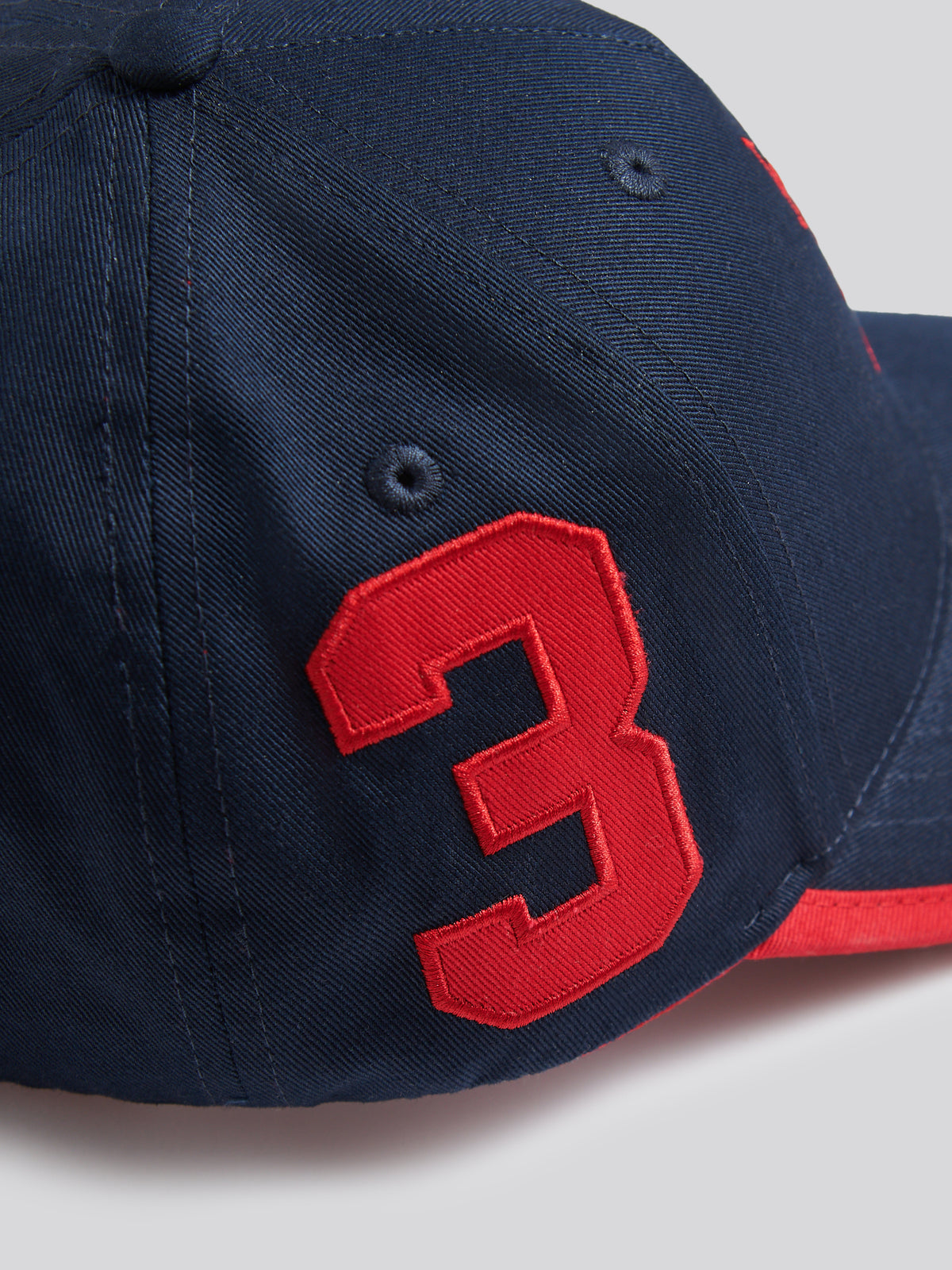 Boys Player 3 Baseball Cap Dark Sapphire Navy / Haute Red DHM