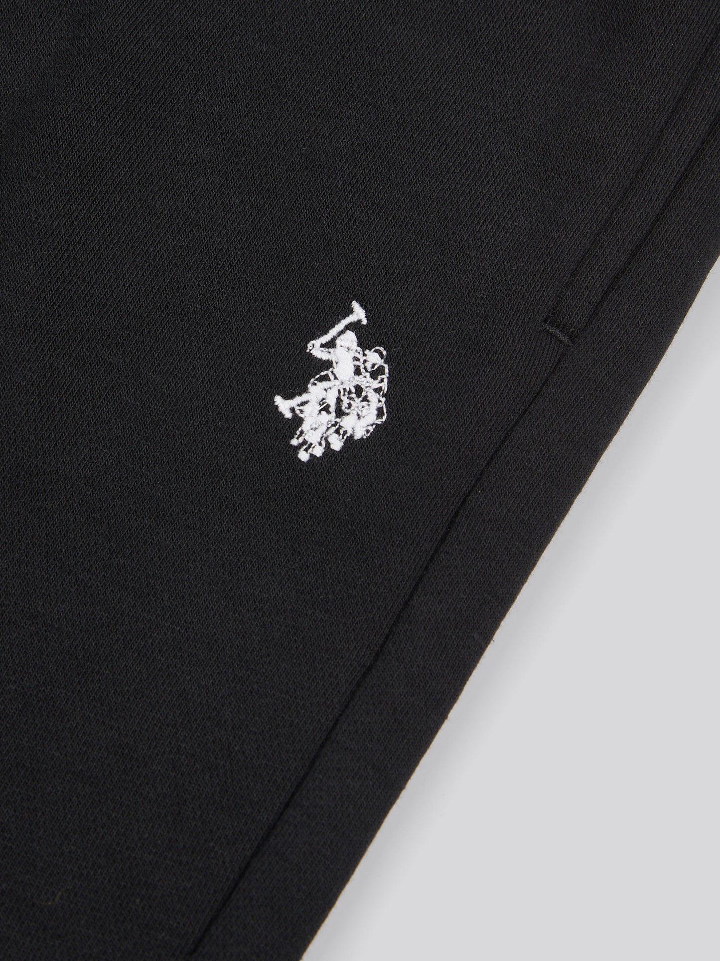 Boys Double Horsemen Jogger in Black Bright White DHM