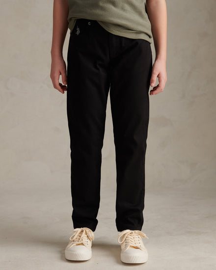 Boys Bedford Cord 5 Pocket Trouser in Black