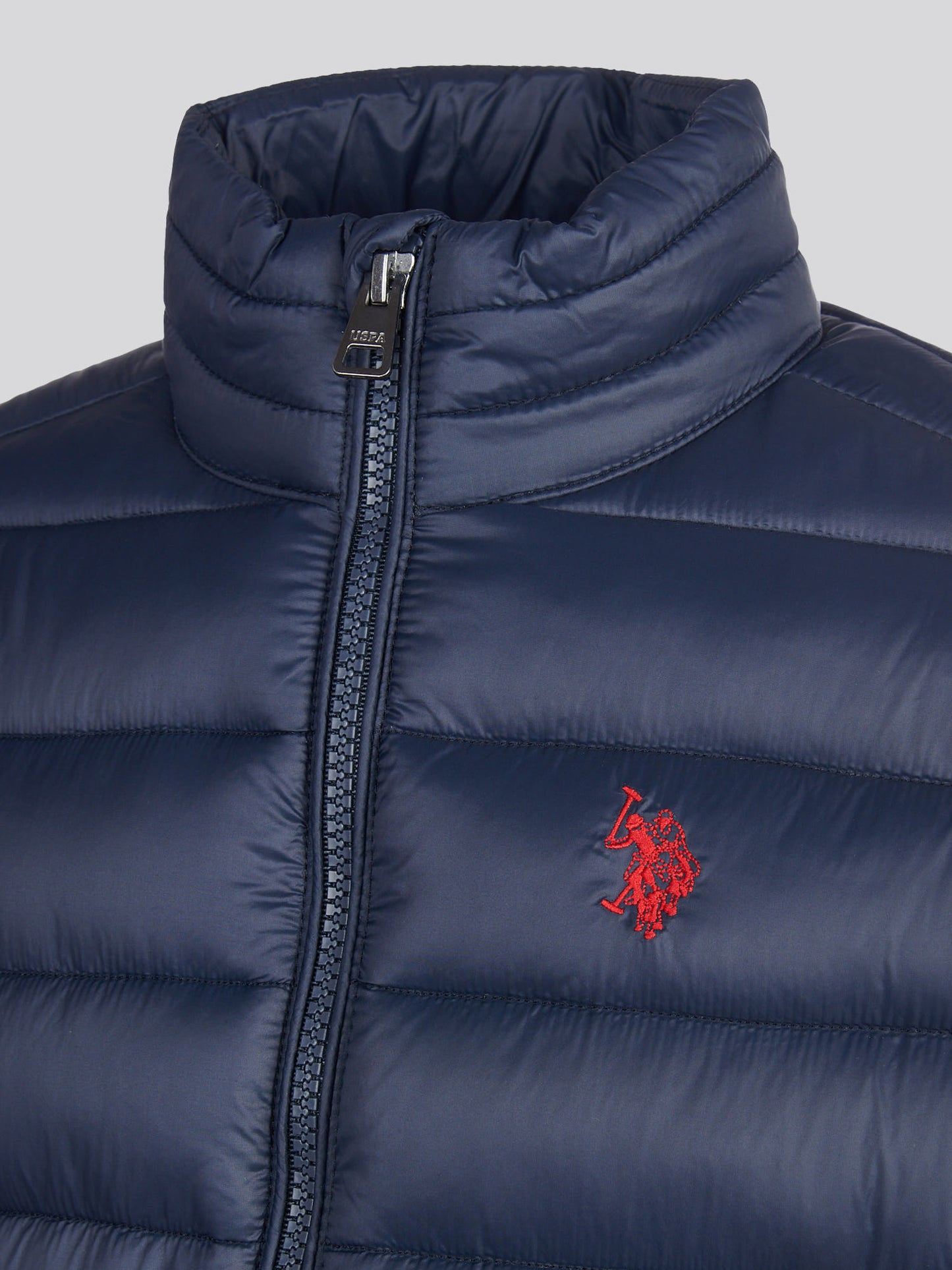 Boys Lightweight Quilted Jacket Dark Sapphire Navy / Haute Red DHM