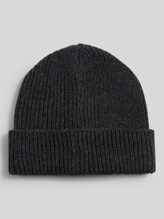 Boys Signature Double Horsemen Knit Beanie in Charcoal marl SB-60 B