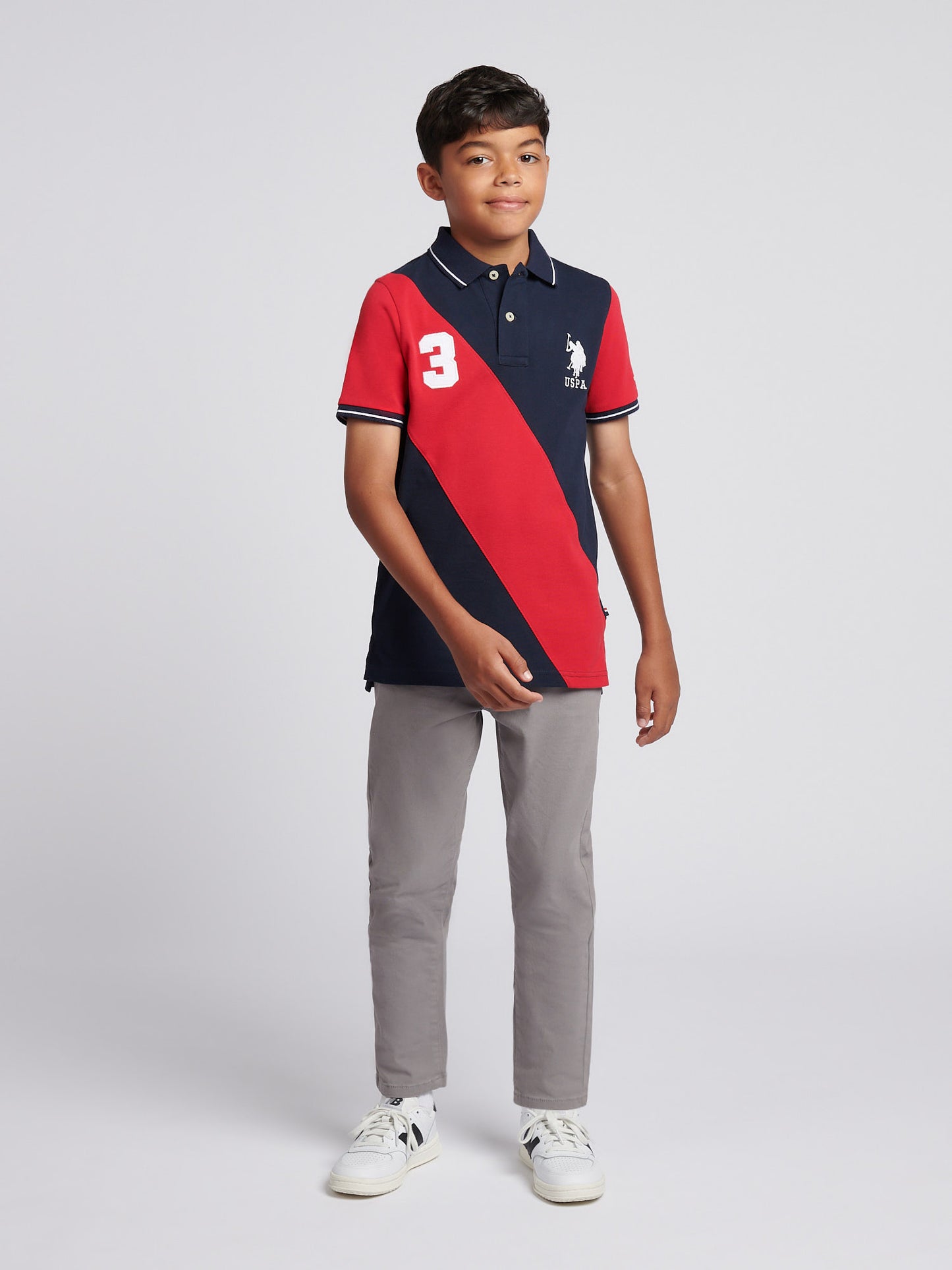 Boys Sash Polo Shirt in Dark Sapphire Navy