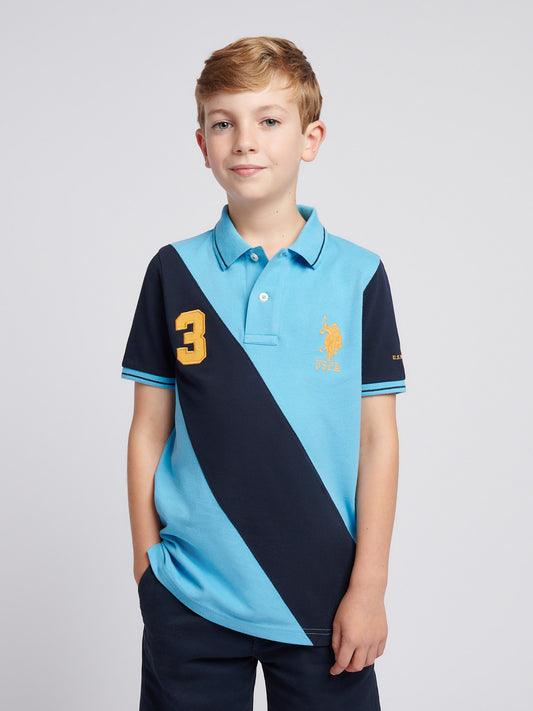 Boys Sash Polo Shirt in Heritage Blue