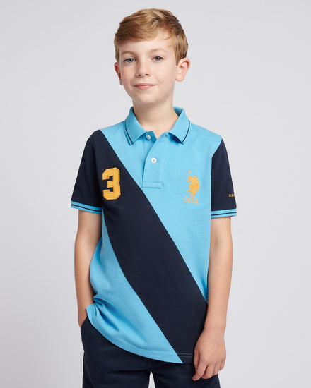 Boys Sash Polo Shirt in Heritage Blue