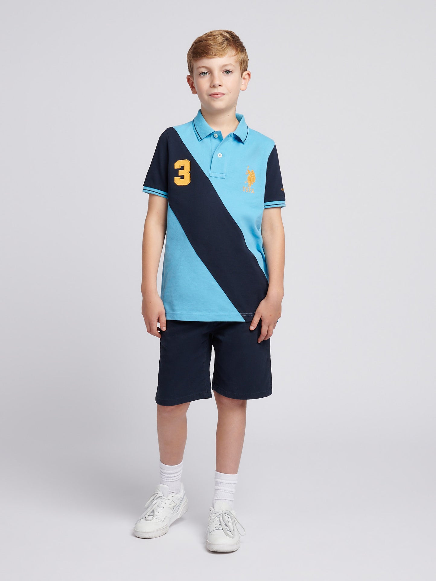 Boys Sash Polo Shirt in Heritage Blue