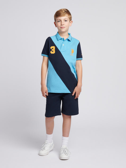 Boys Sash Polo Shirt in Heritage Blue