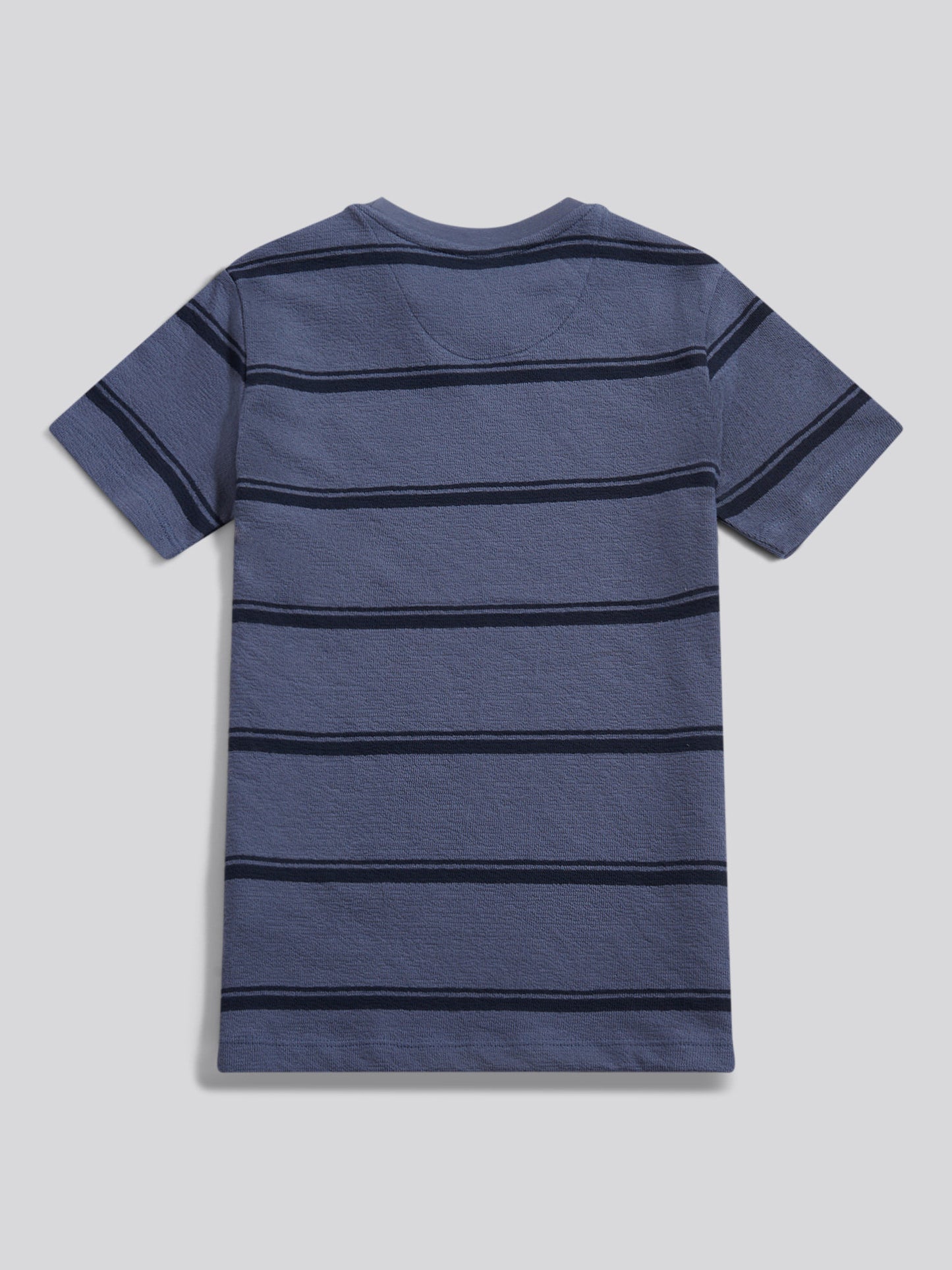 Boys Terry Stripe T-Shirt in Vintage Indigo