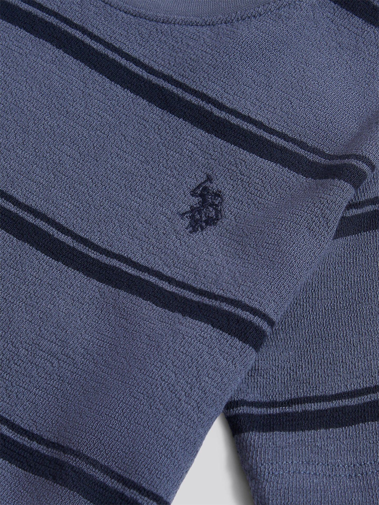 Boys Terry Stripe T-Shirt in Vintage Indigo