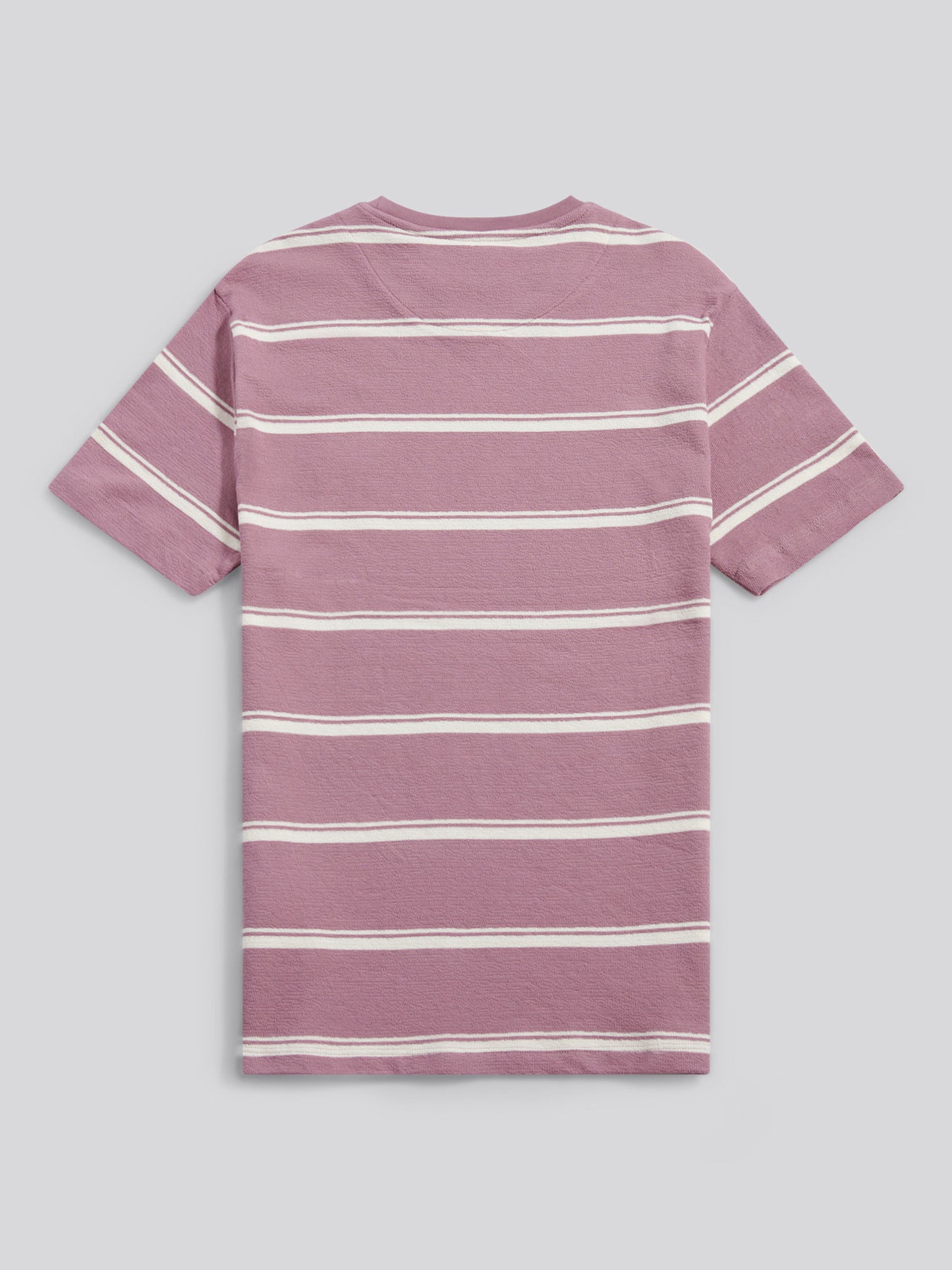 Boys Terry Stripe T-Shirt in Elderberry