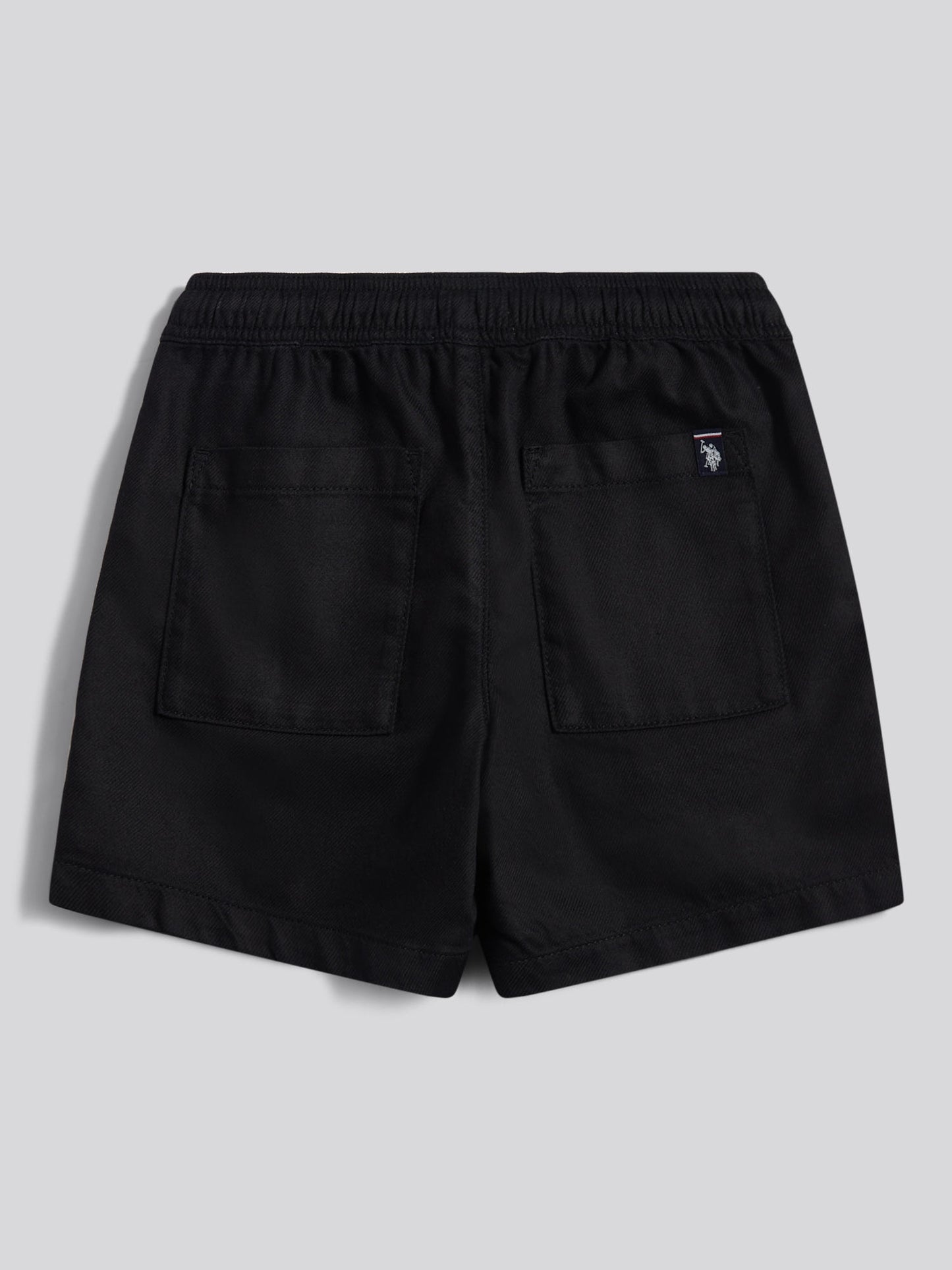 Boys Cotton Twill Drawstring Short in Black