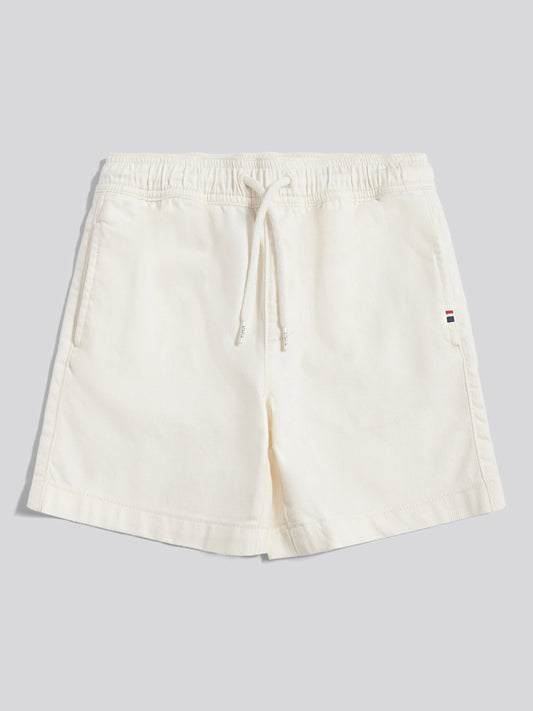 Boys Cotton Twill Drawstring Short in Whisper White