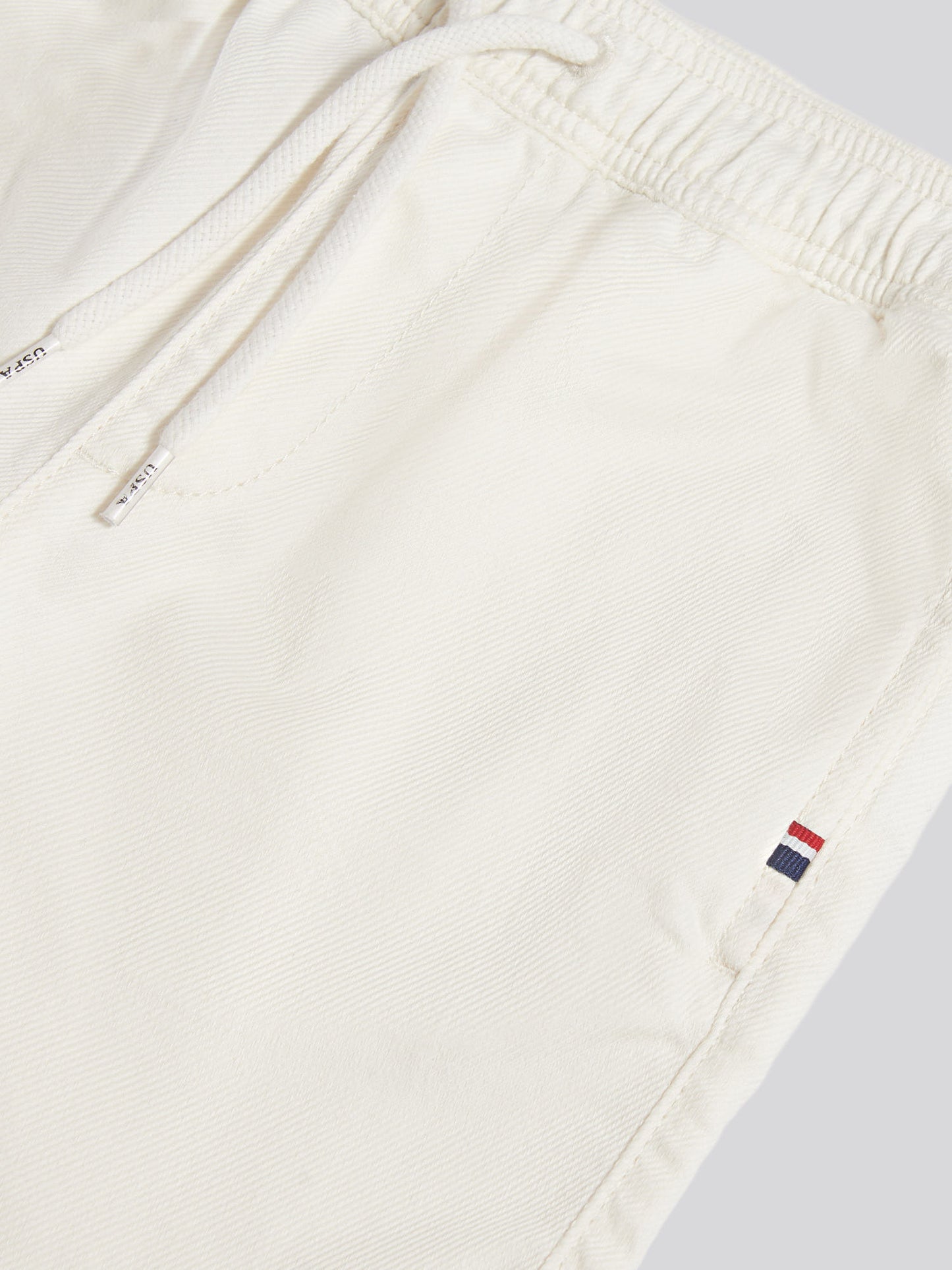 Boys Cotton Twill Drawstring Short in Whisper White