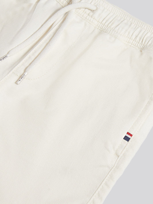 Boys Cotton Twill Drawstring Short in Whisper White