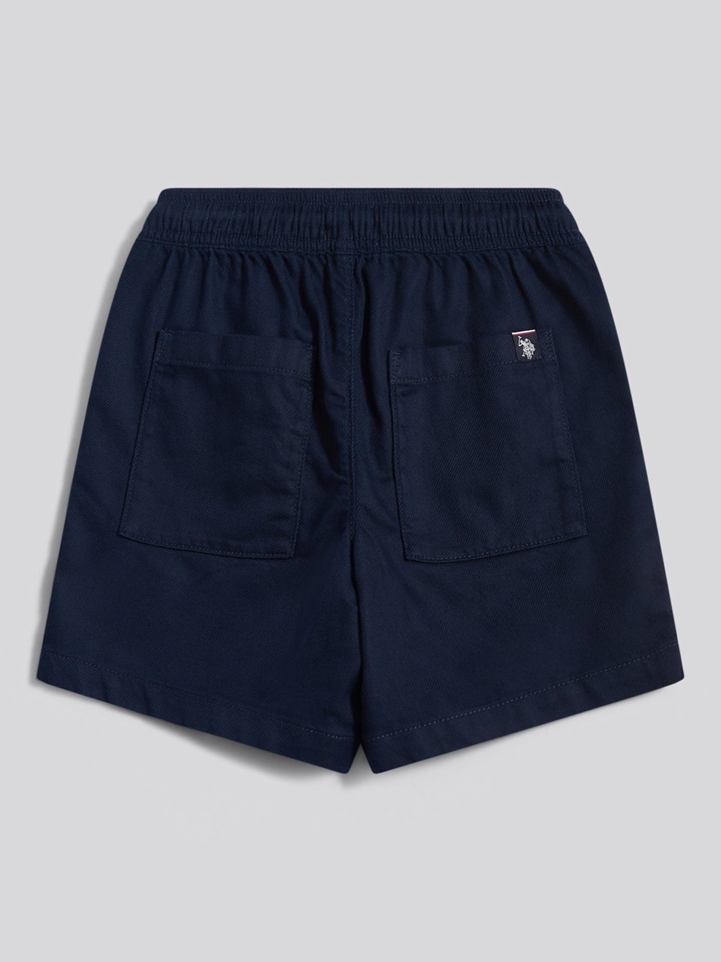 Boys Cotton Twill Drawstring Short in Dark Sapphire Navy